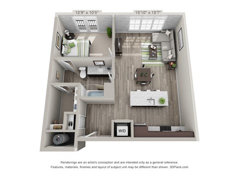 A4 Floor Plan at The Foundry, South Bend, 46617